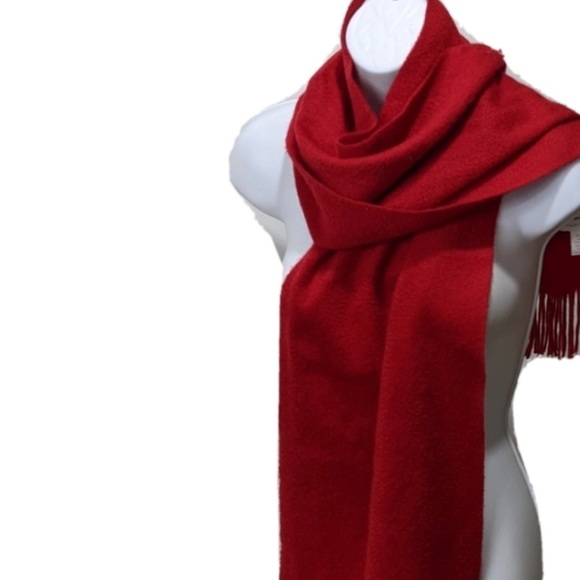 Charter Club Red Cashmere Scarf One Size - Picture 2 of 2